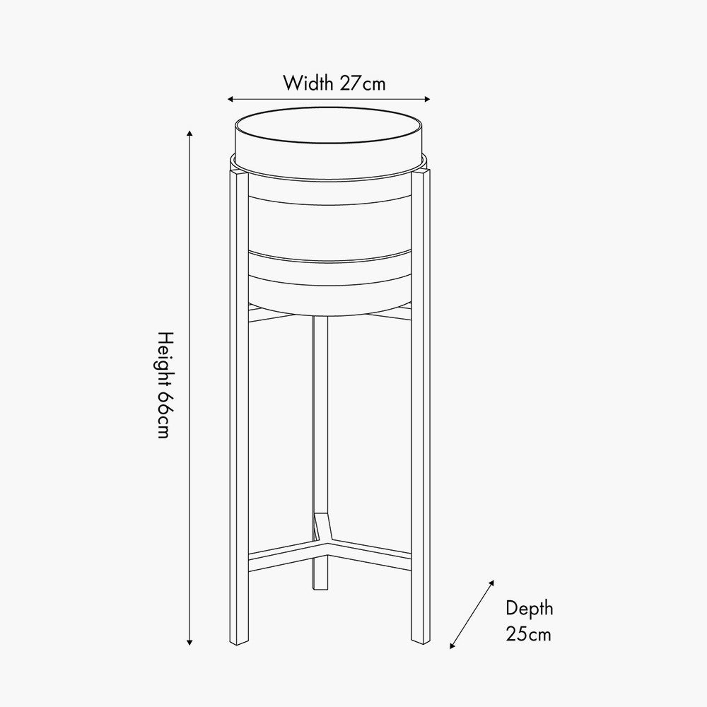 Brass & Matt Black Metal Floor Planter Large