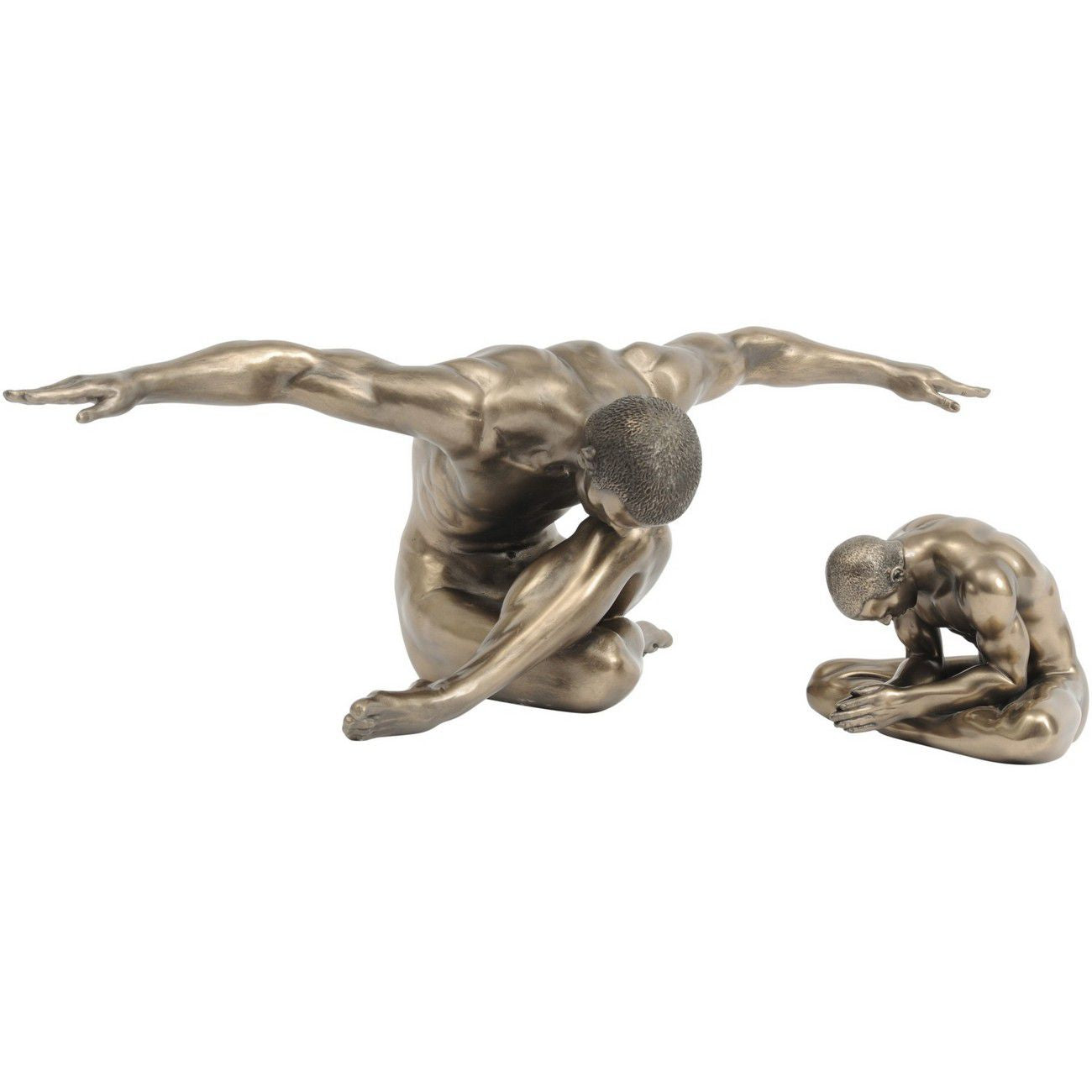 Keswick Antique Bronze Meditating Man Sculpture