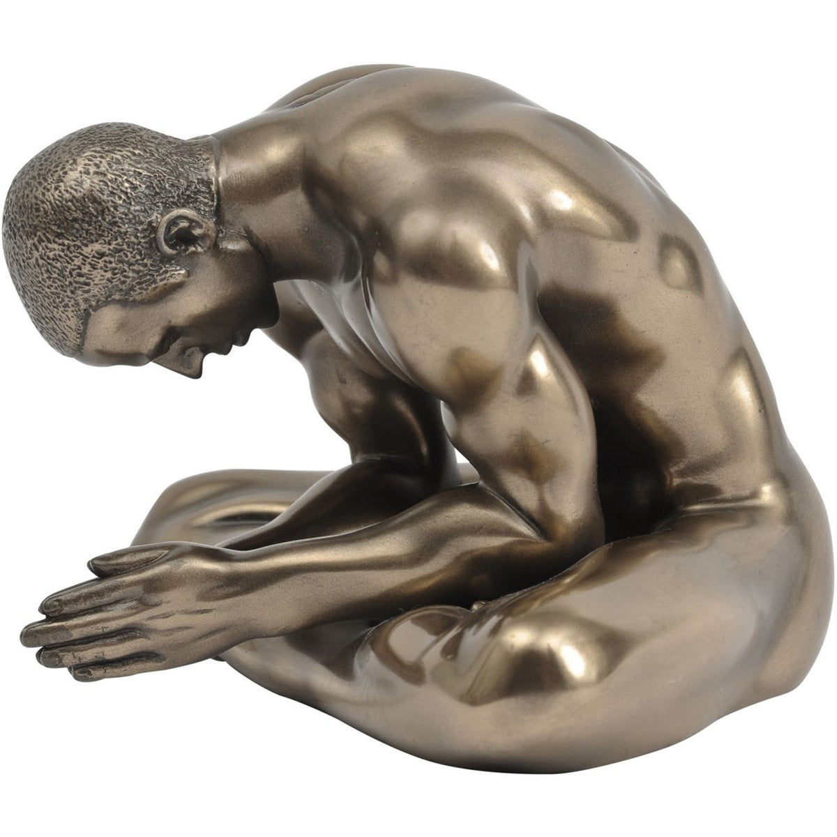 Keswick Antique Bronze Meditating Man Sculpture