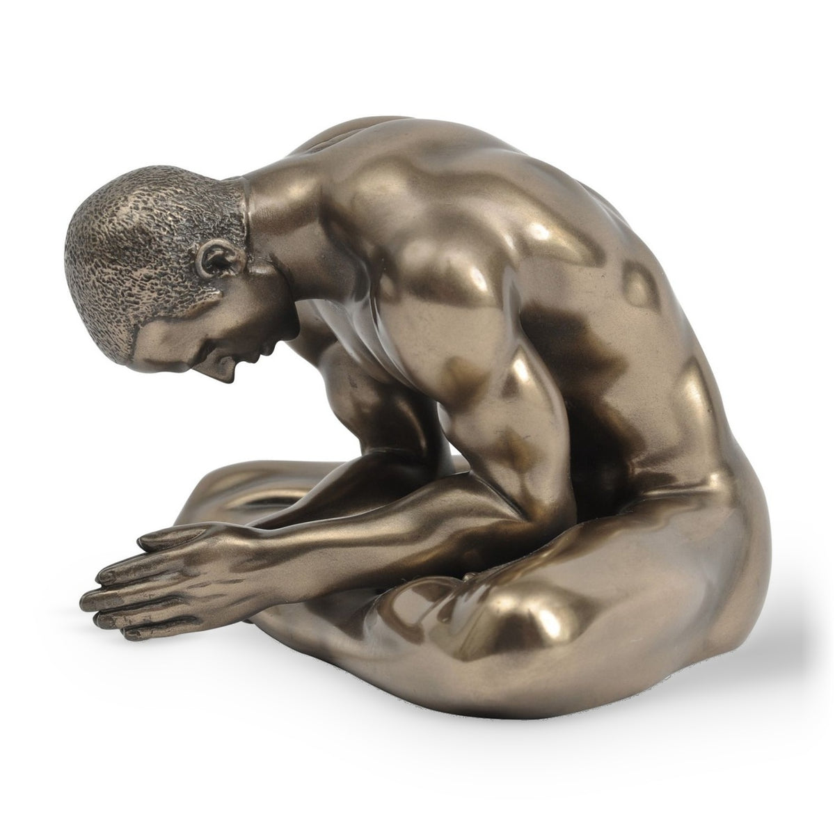 Keswick Antique Bronze Meditating Man Sculpture
