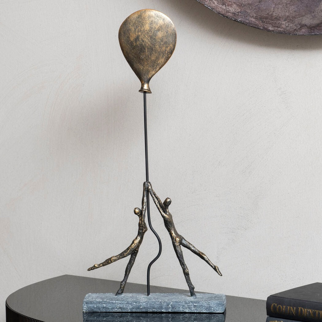 Antique Bronze Couple Balloon Sculpture - CLEARANCE