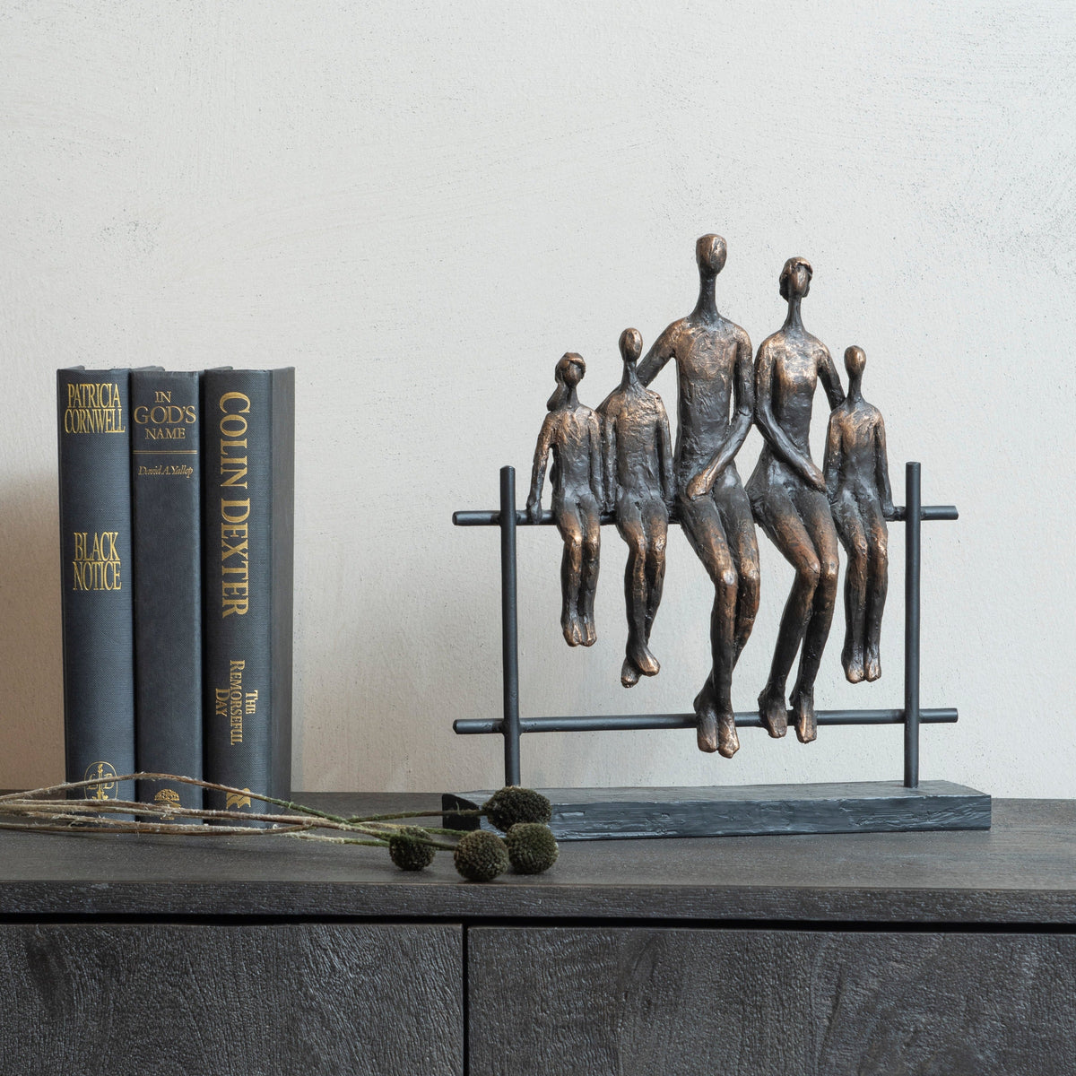 Antique Bronze Duxford Bench Family Of Five