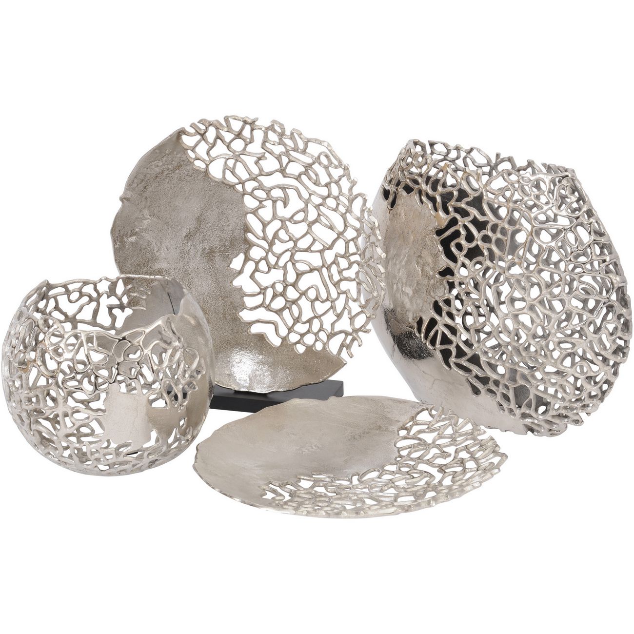 Apo Aluminium Silver Coral Ellipse Vase range setting