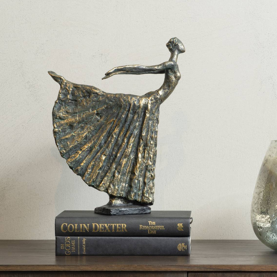 Antique Bronze Lady Dancer Sculpture