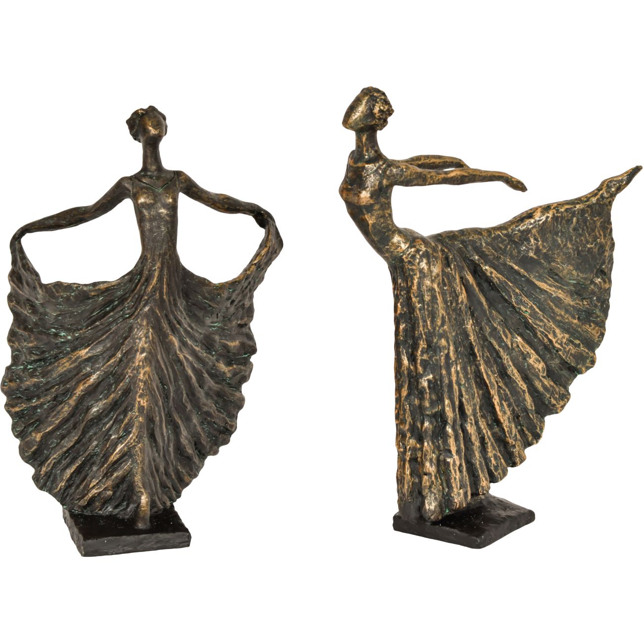 Antique Bronze Lady Dancer Sculpture range setting