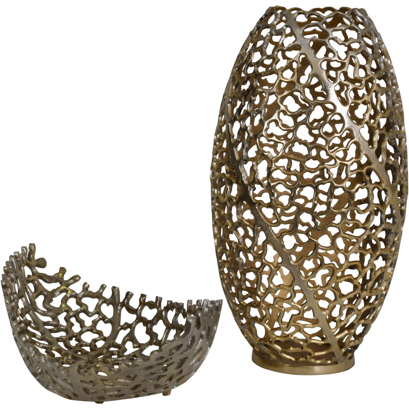 Aussie Gold Aluminium Coral Barrel Vase range setting