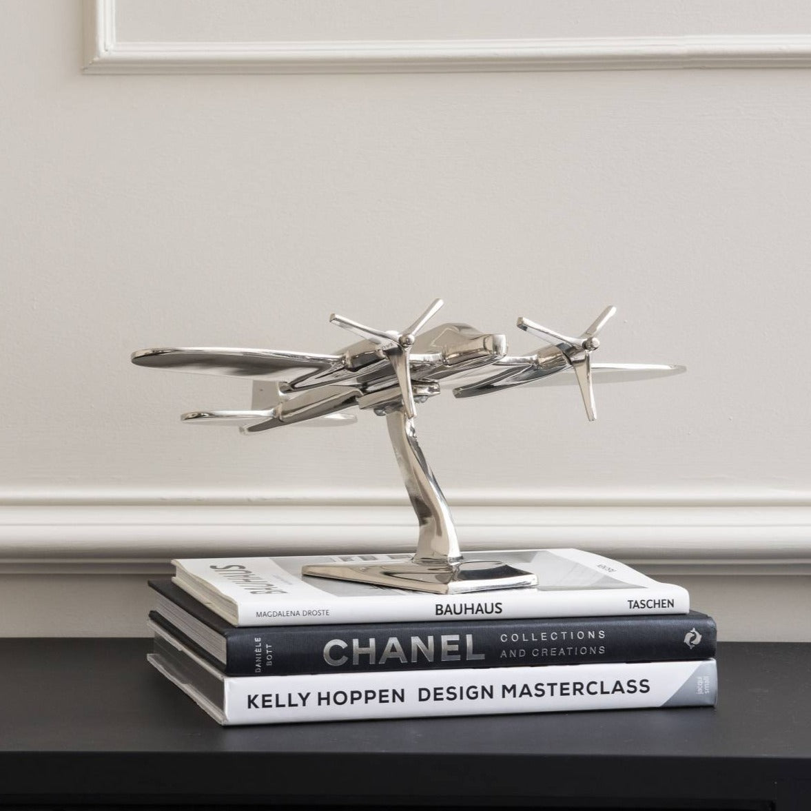 Turboprop Silver Aluminium Aeroplane Sculpture