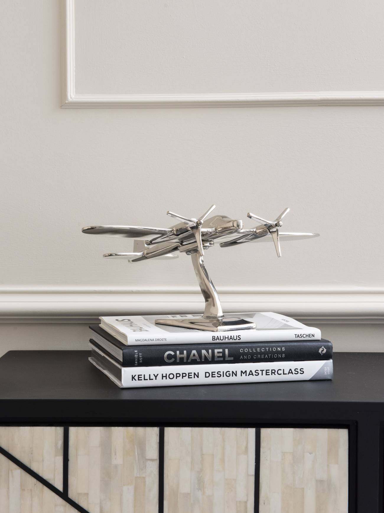 Turboprop Silver Aluminium Aeroplane Sculpture