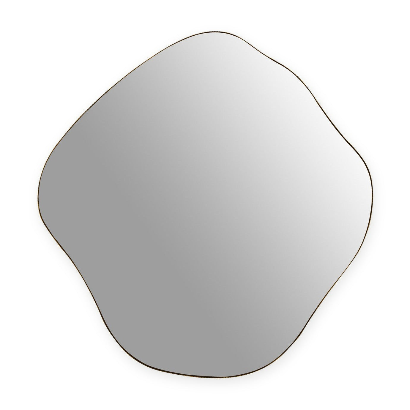 Organic Abstract Aged Champagne Finish Wall Mirror | Small