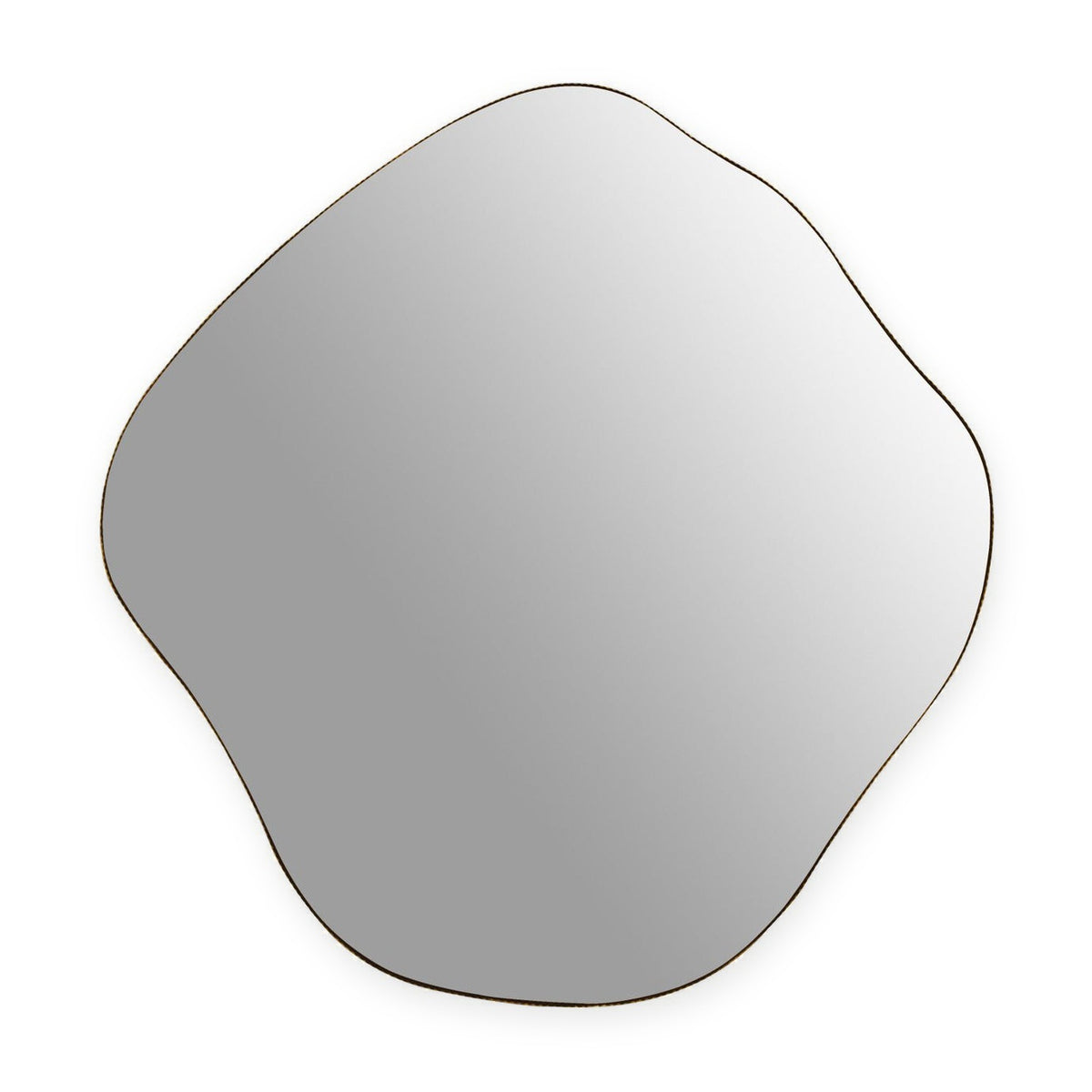 Organic Abstract Aged Champagne Finish Wall Mirror | Small