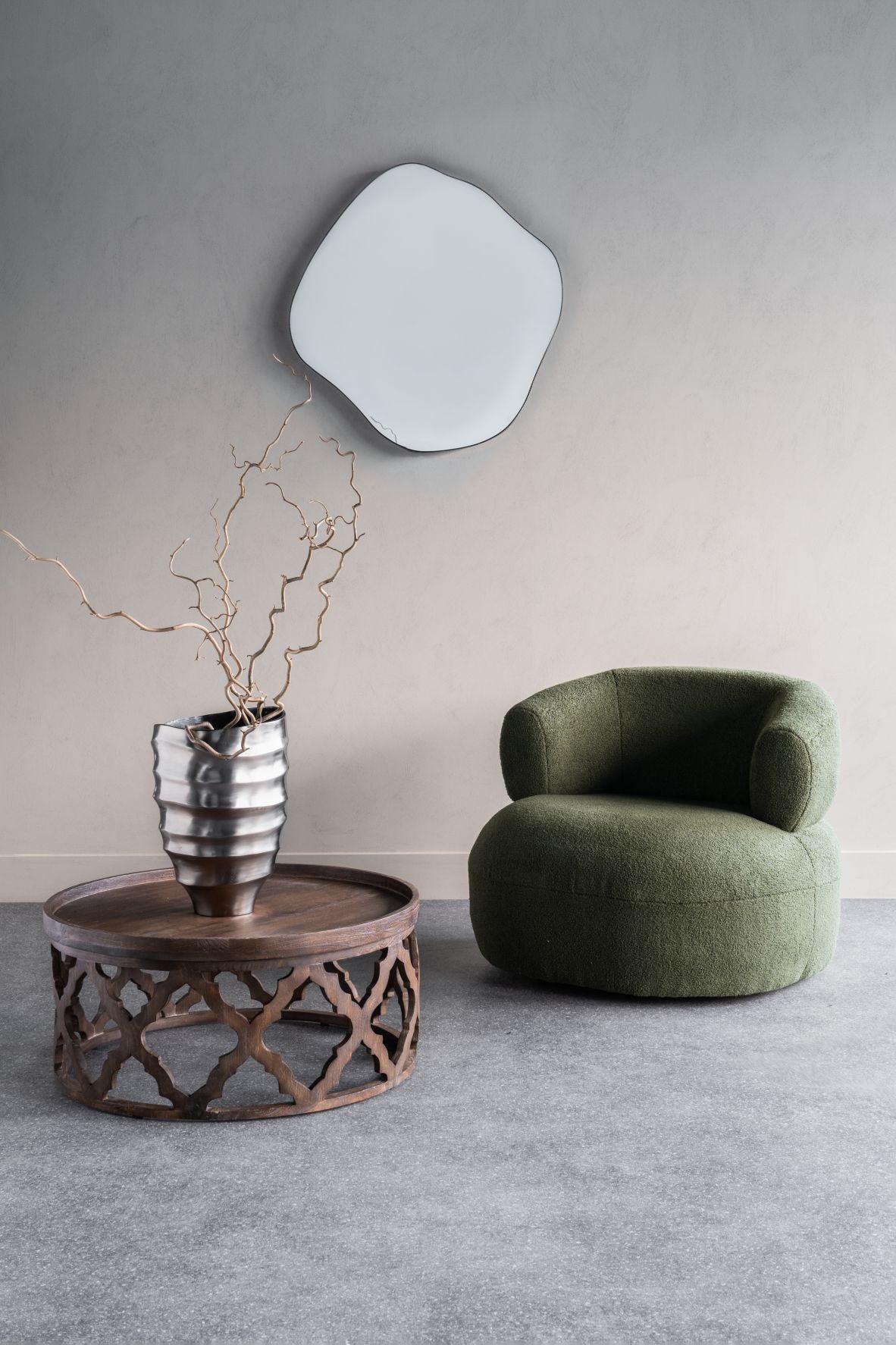 Organic Abstract Rustic Finish Wall Mirror | Medium