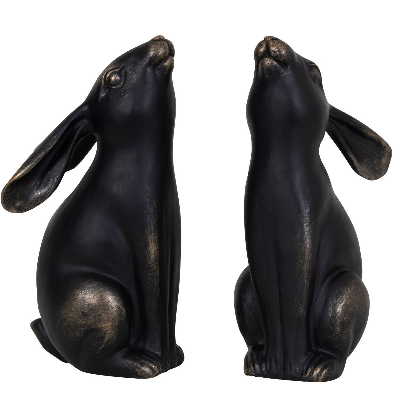 Antique Bronze Hare Pair Sculpture Bookends