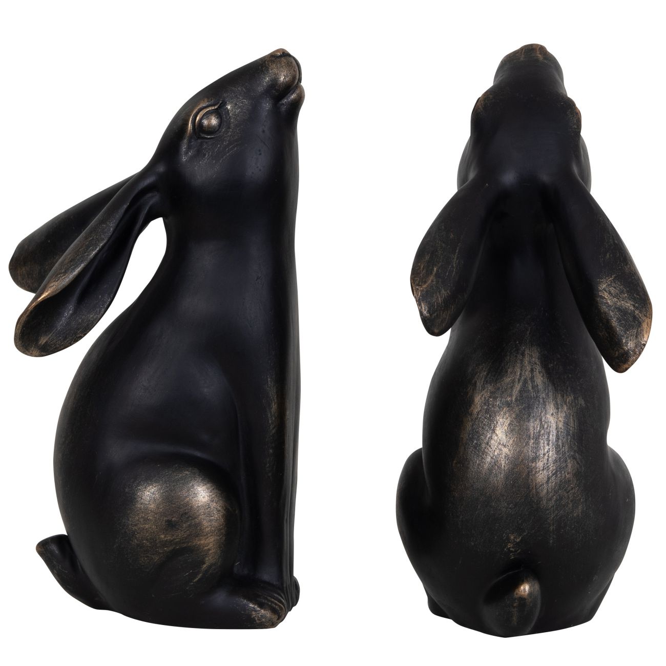 Antique Bronze Hare Pair Sculpture Bookends