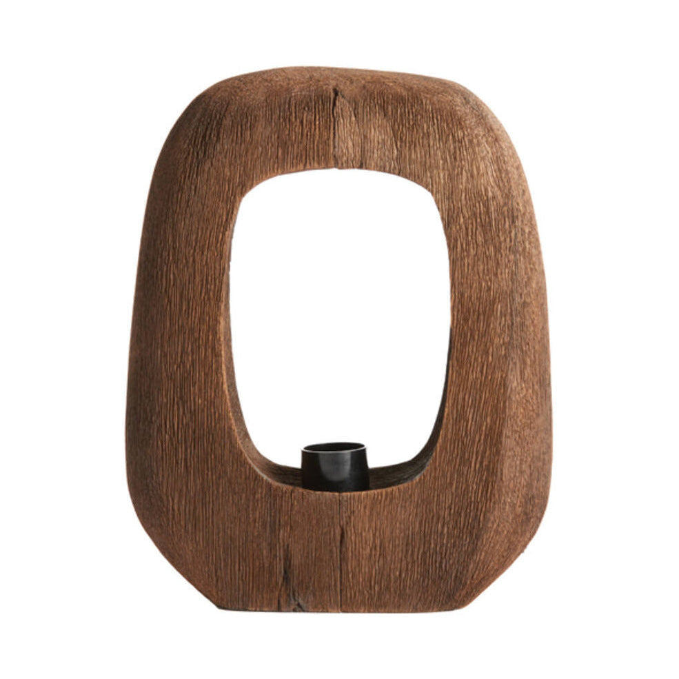 Kelafo Chocolate Brown Wood Table Lamp 30cm