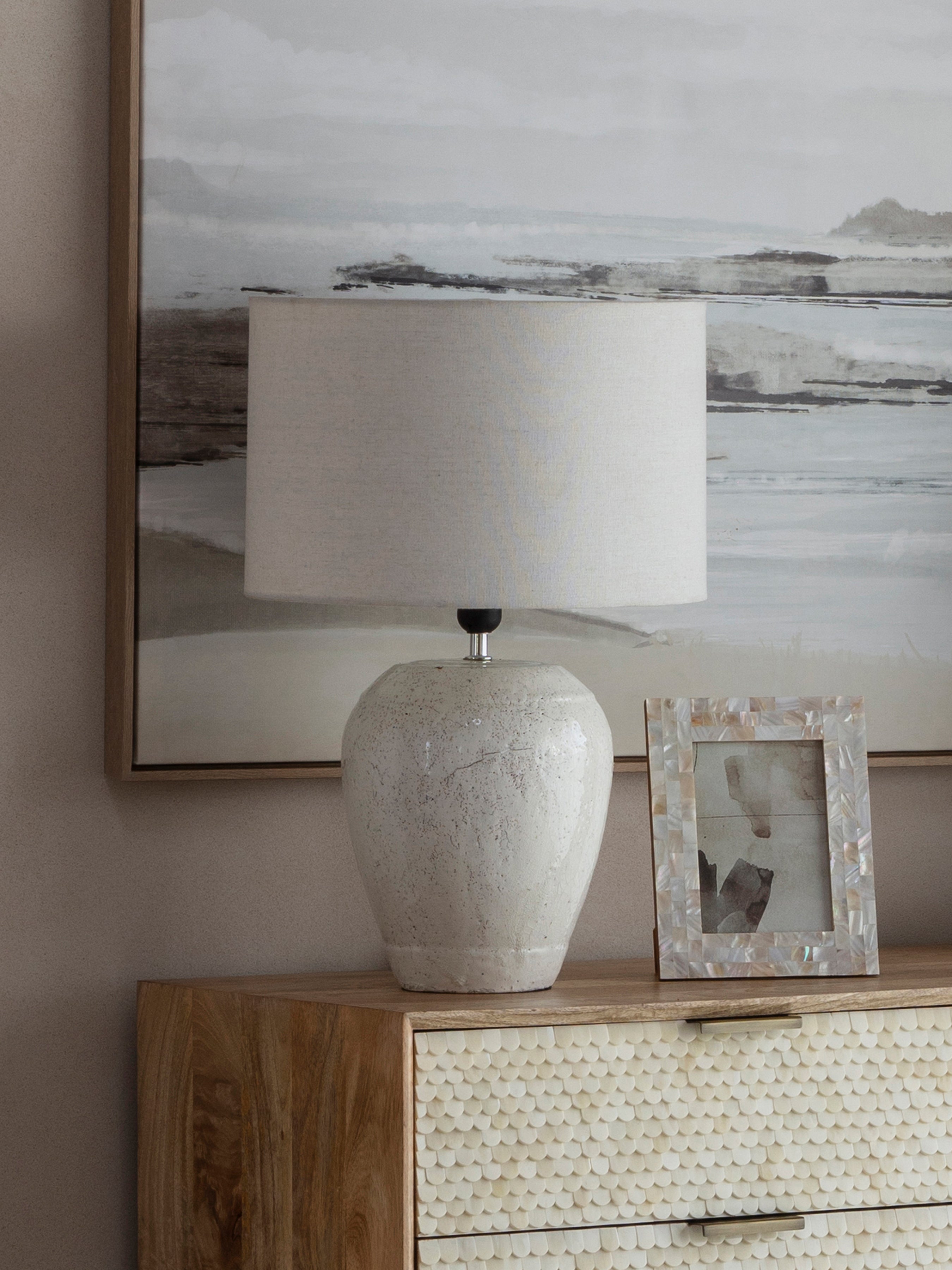 Speckle Terracotta Glazed Table Lamp lifestyle