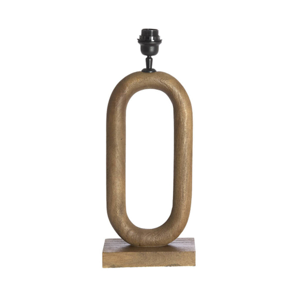 Paceco Grey/Dark Brown Wood Table Lamp Base 44cm
