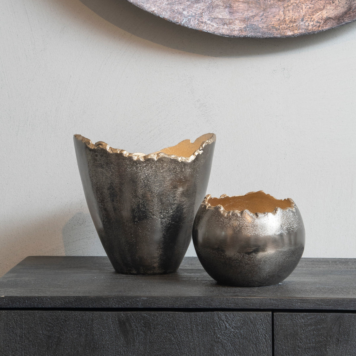 Merapi Lava Gold Vase Small