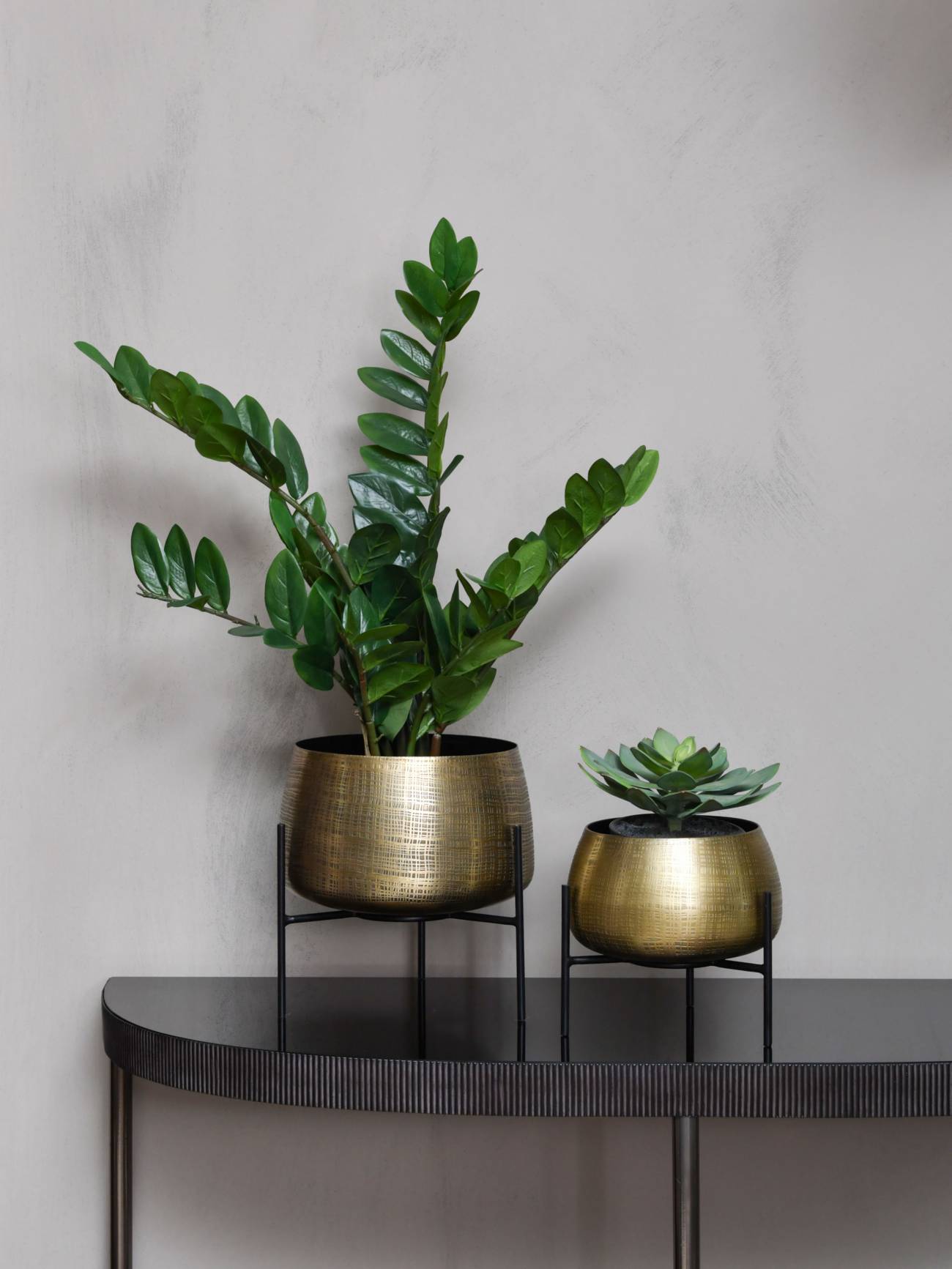 Set of 2 Clyde Tabletop Brass Planters