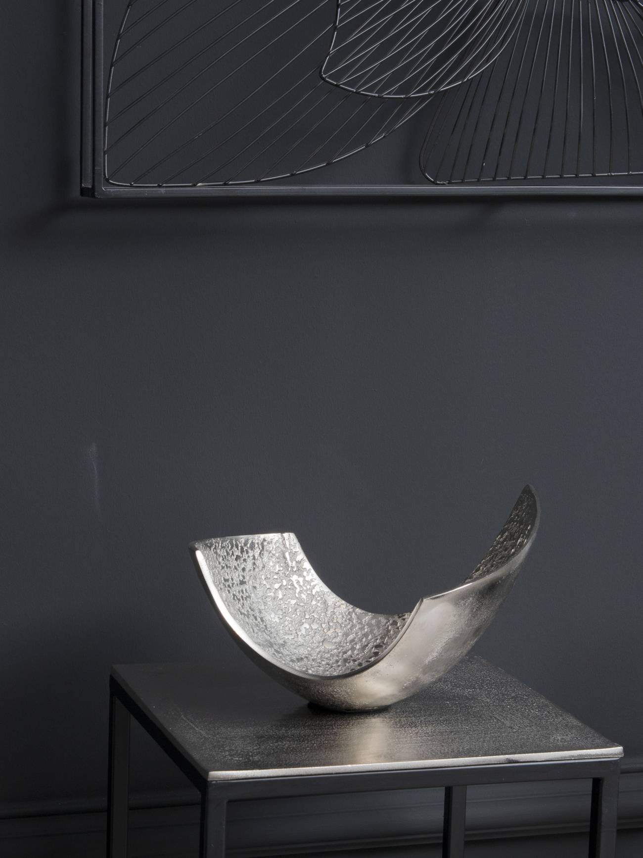 Textured Silver Peel Bowl Small lifestyle