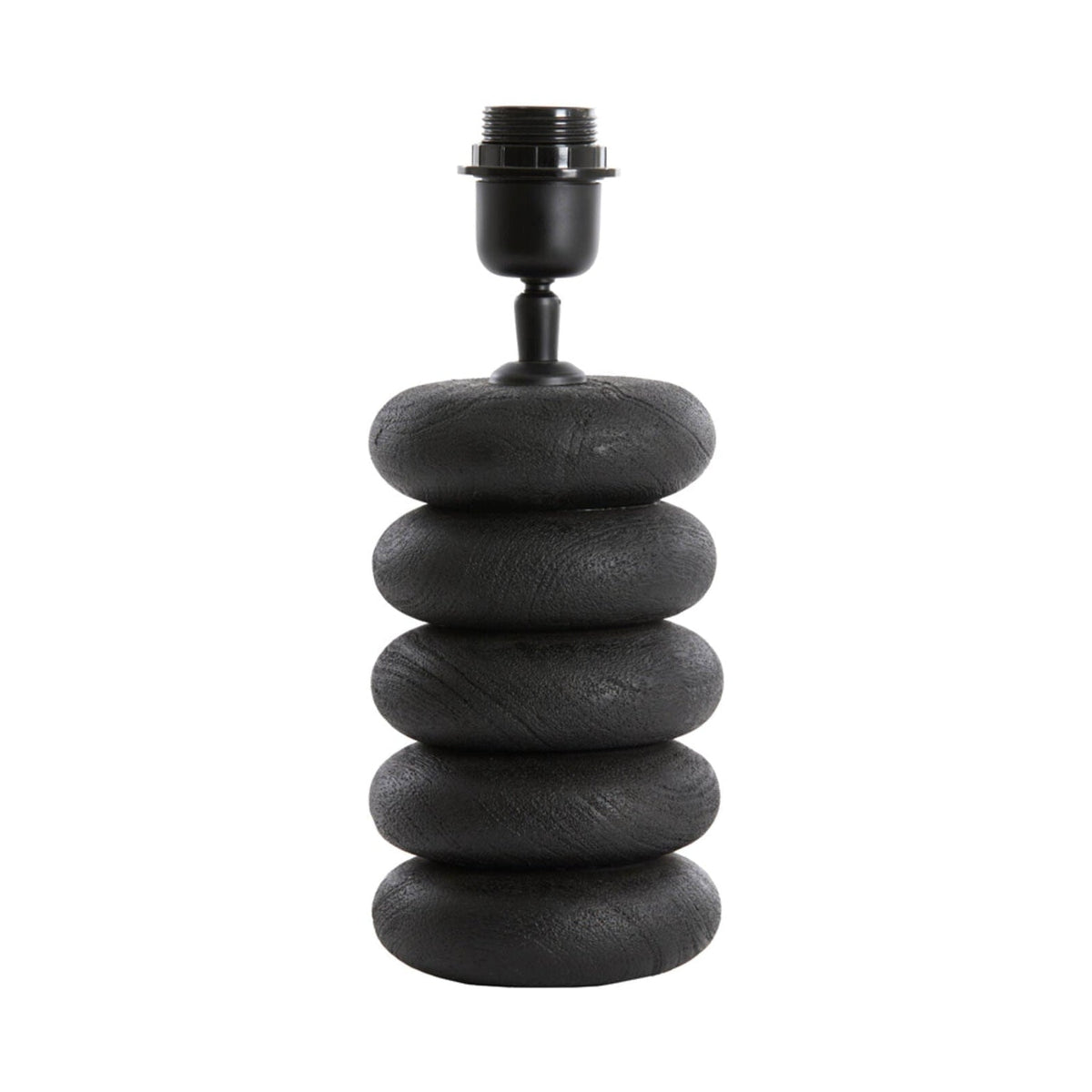 Budongo Black Wood Stacked Table Lamp Base 21cm
