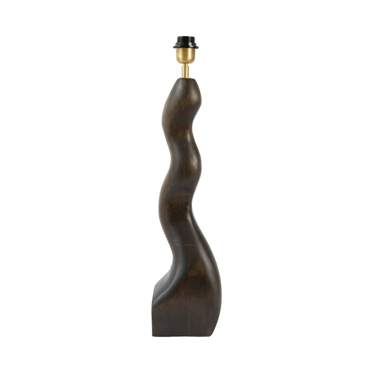 Vika Chocolate Brown Wood Wavy Table Lamp Base 57cm