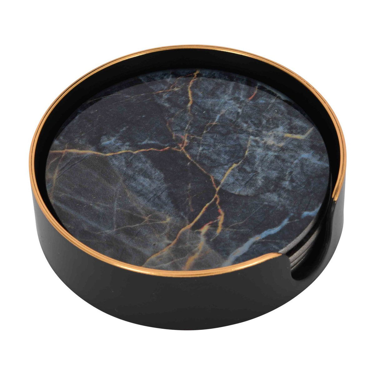 Set of 4 Vesuvius Blue & Gold Coasters - CLEARANCE