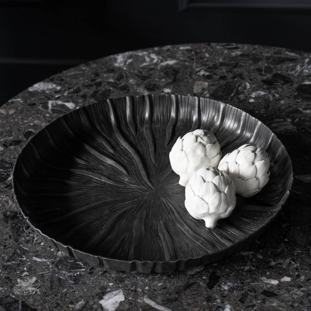 Pelham Matte Black Textured Platter