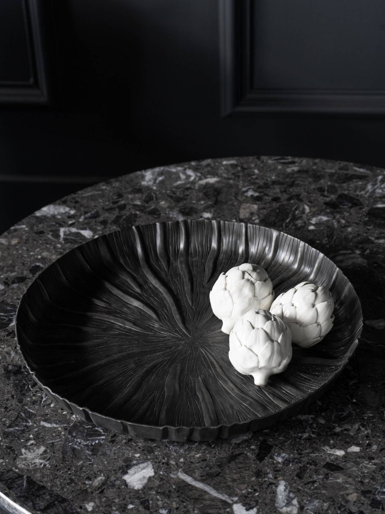 Pelham Matte Black Textured Platter