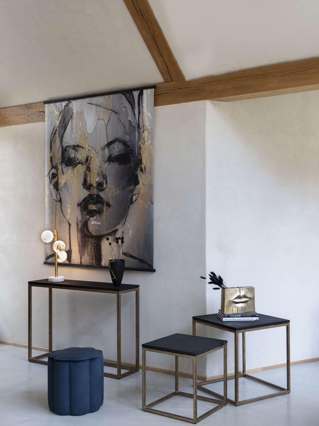 Constellation Bronze & White Marble Orb Table Lamp