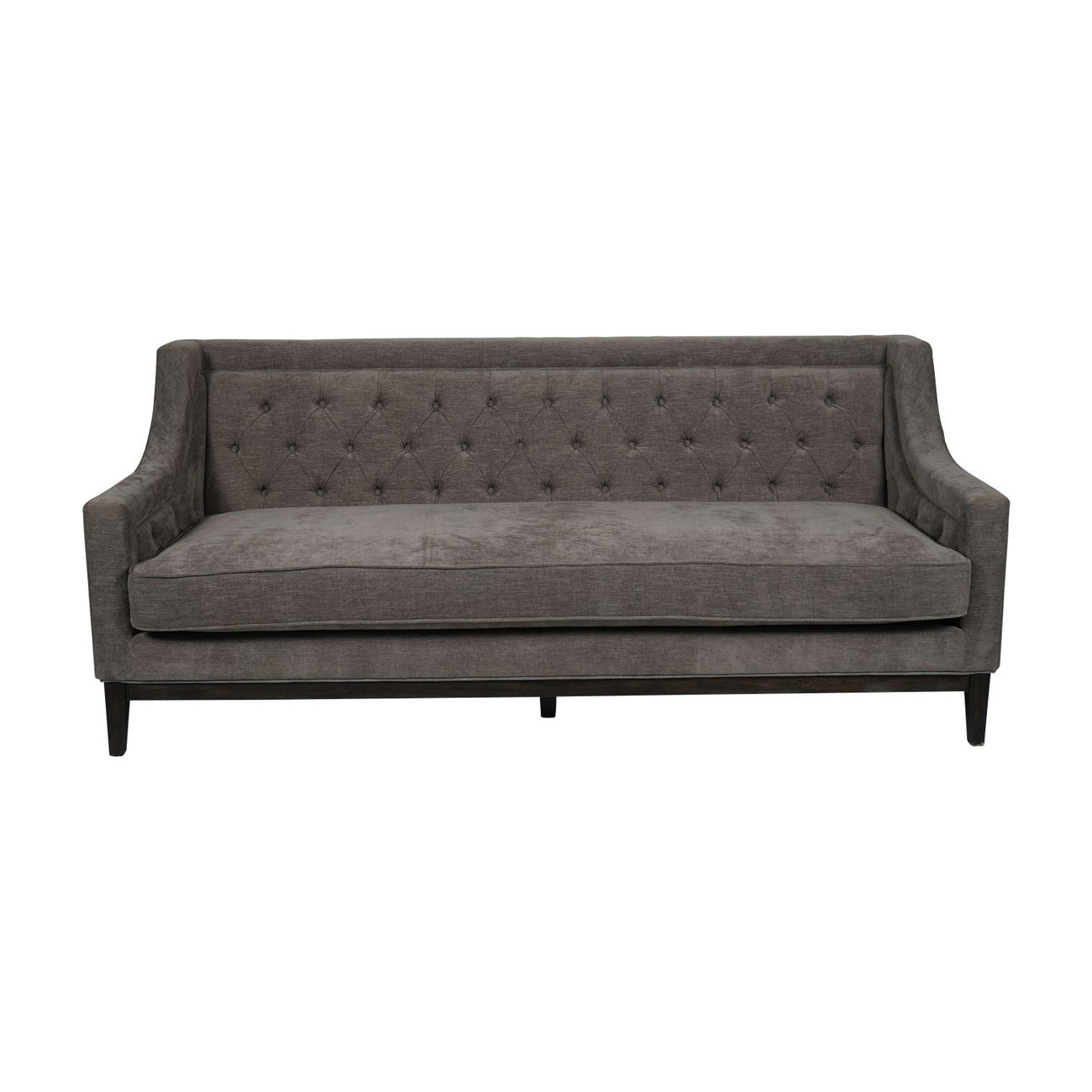 Theodore Buttoned Sofa in Warm Grey Fabric | 3 Seater
