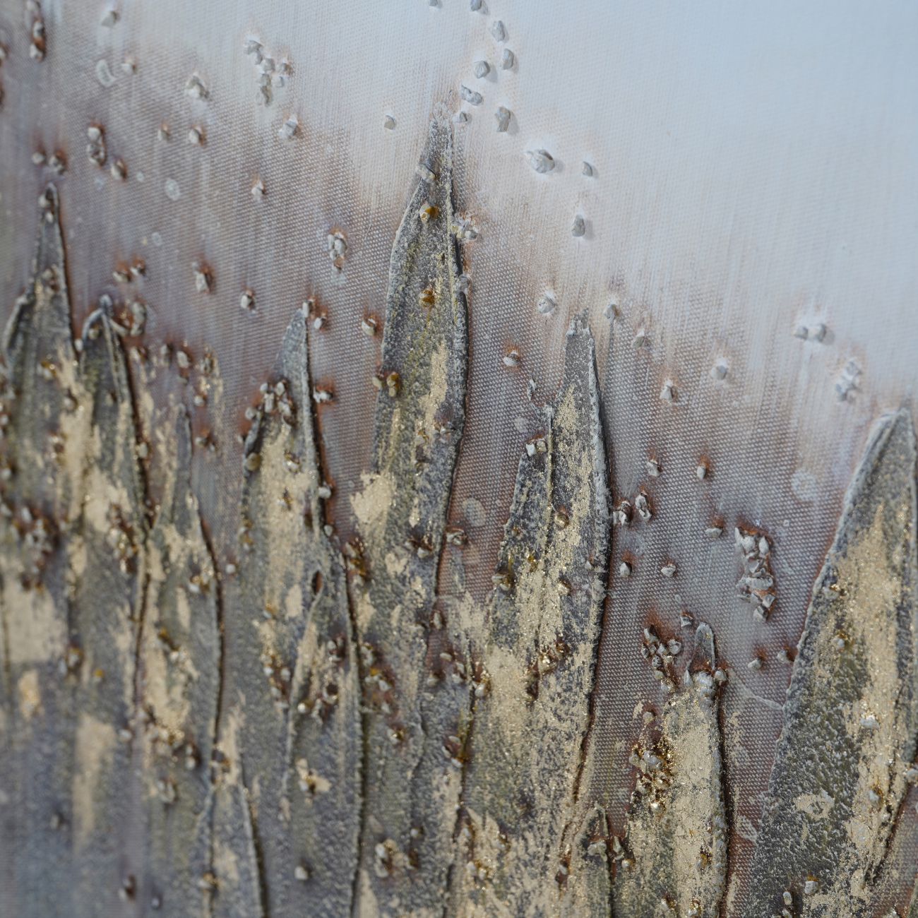 Abstract Golden Reeds Canvas Wall Art