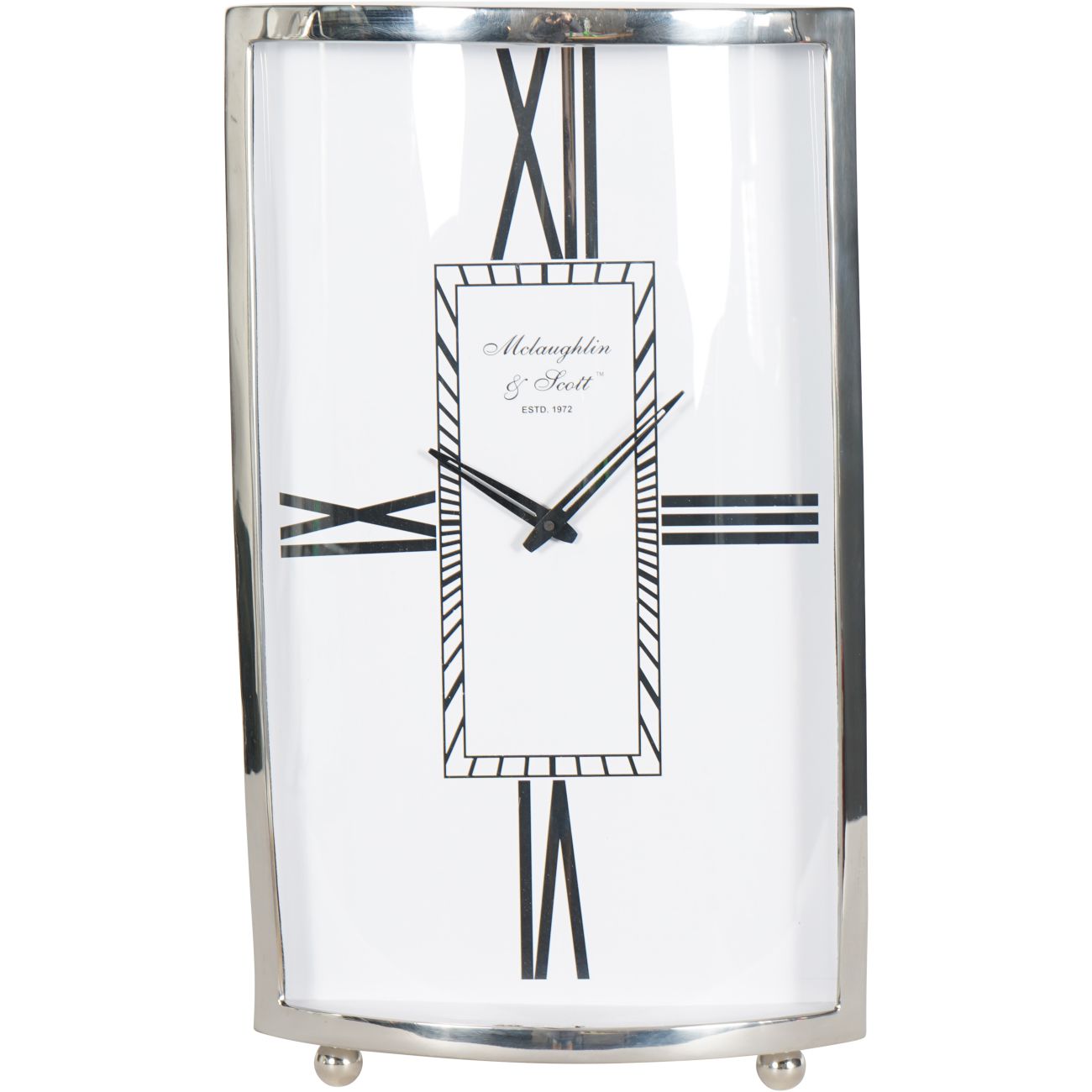 Johnson Nickel Finish Mantel Clock Large