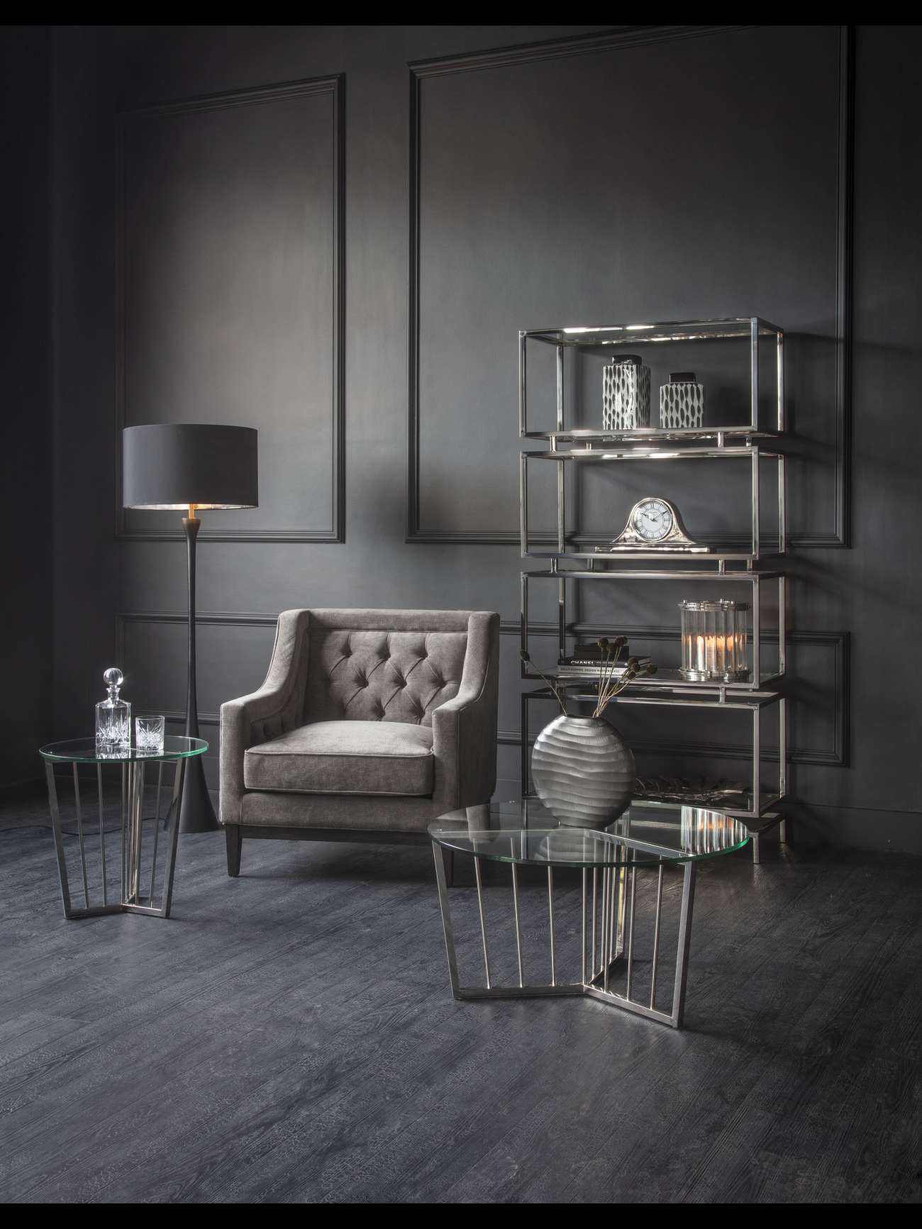 Retro Carriage Mantel Clock in Nickel Finish