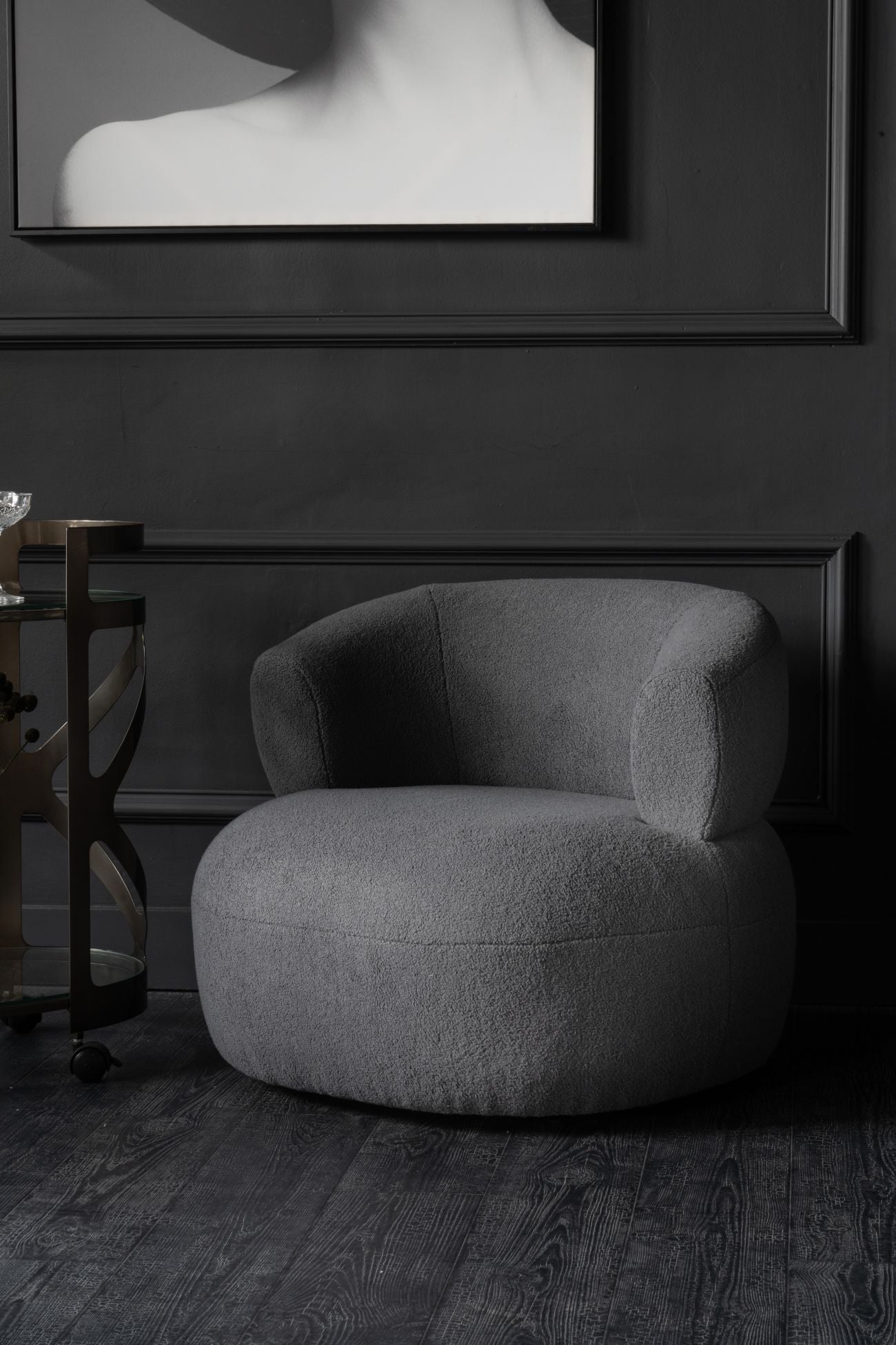 Luna Grey Boucle Armchair