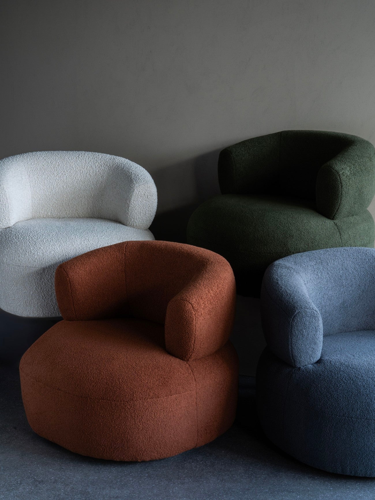 Luna Grey Boucle Armchair lifestyle
