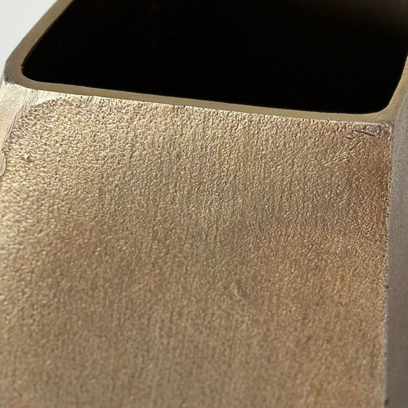 Cast Aluminium Faceted Antique Brass Vase product detail