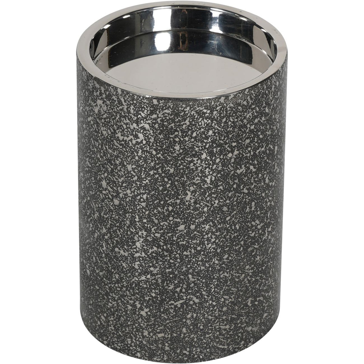 Dusky Finish Black Chrome Pillar Candle Holder Small