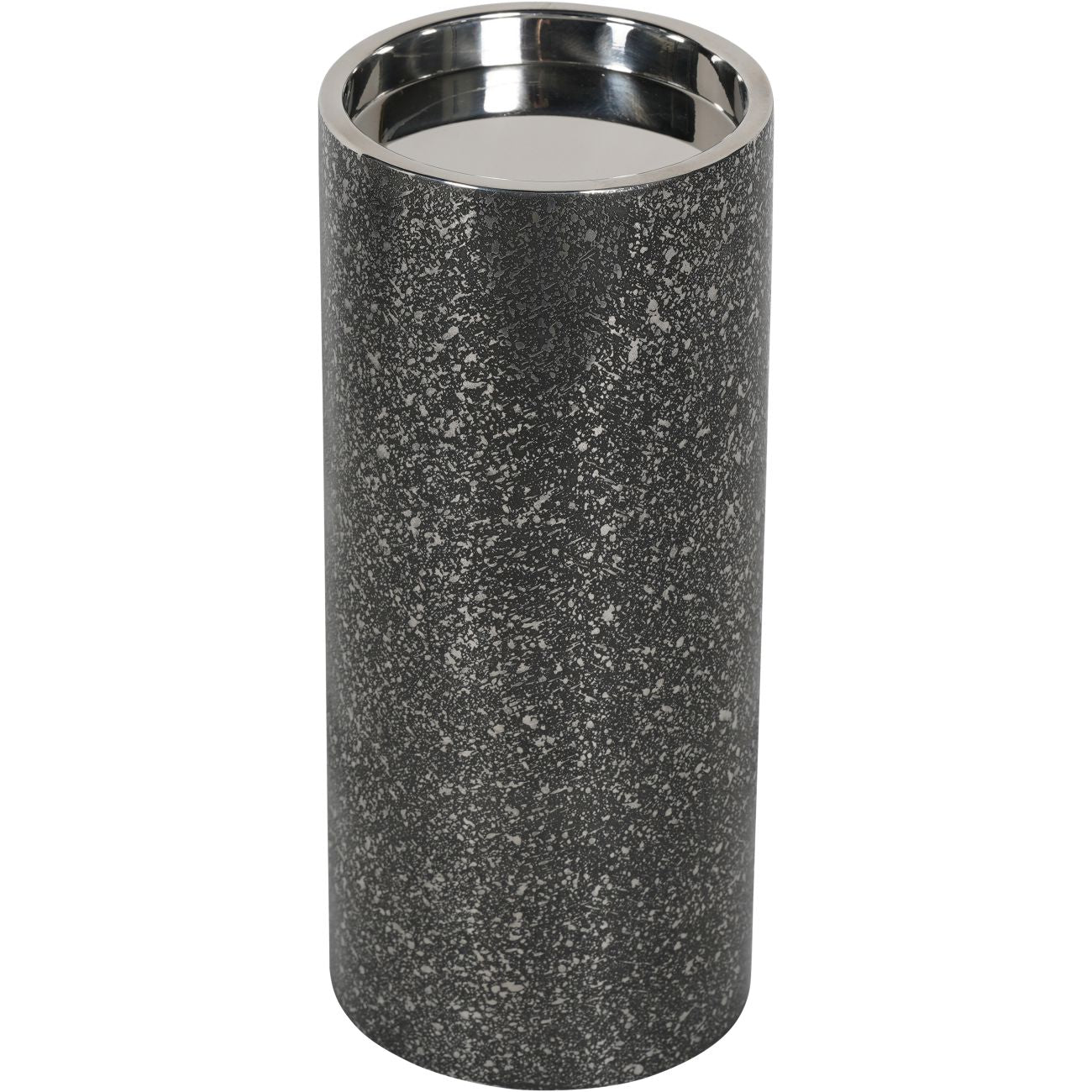 Dusky Finish Black Chrome Pillar Candle Holder Large - CLEARANCE