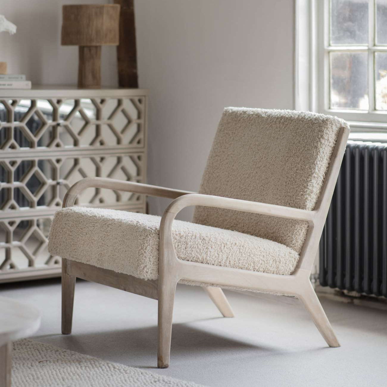 Teddy Cream Boucle Armchair