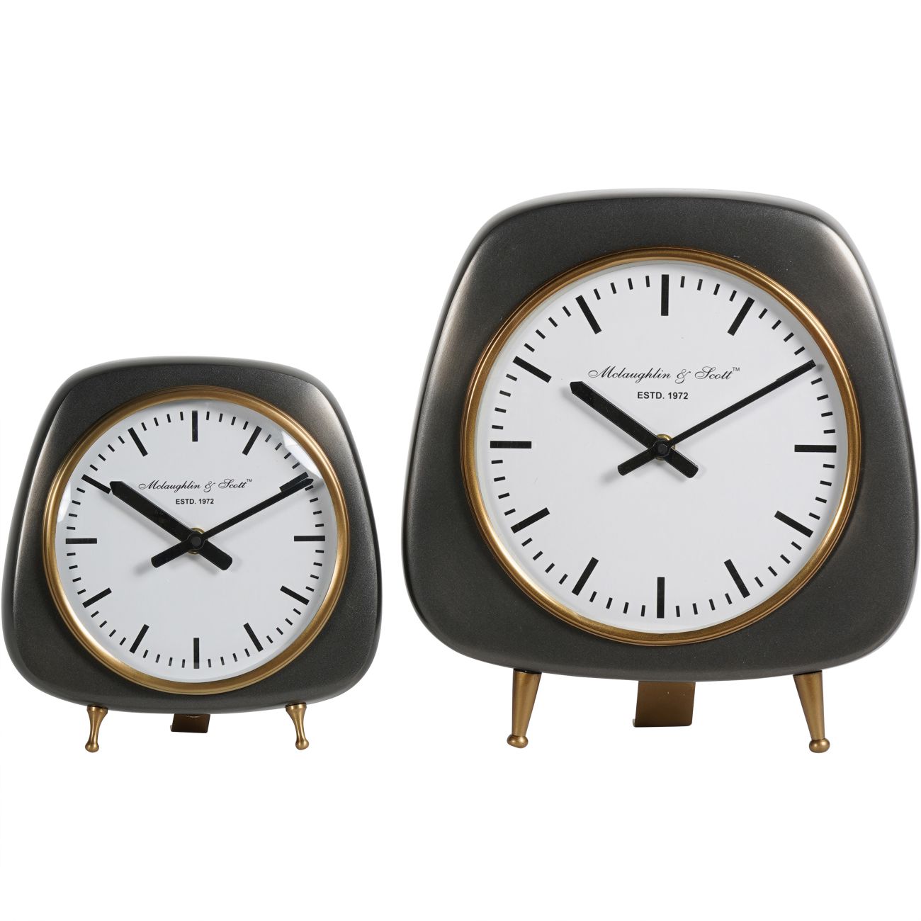 Mid Century Style Aluminium Table Clock Small