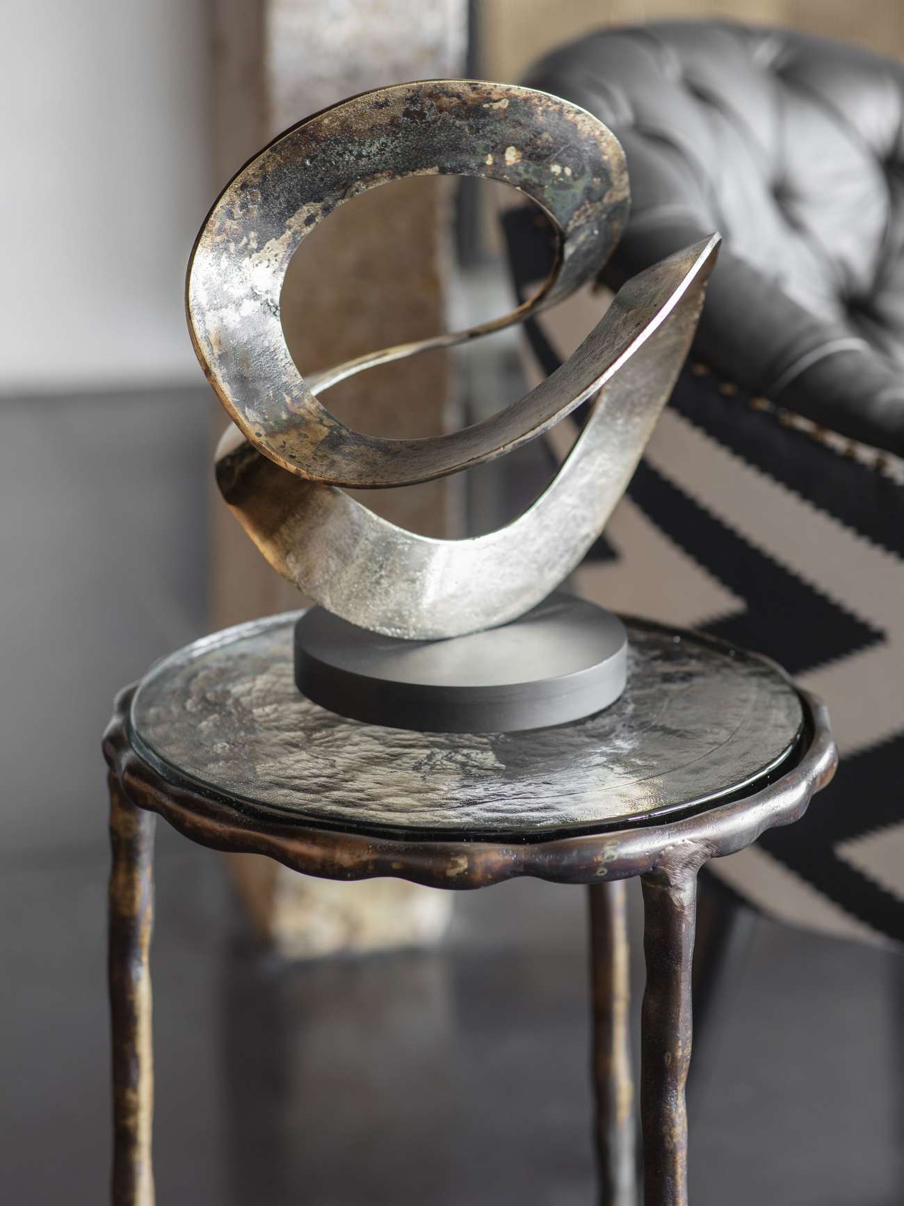 Ribbon Knot Gold Sculpture