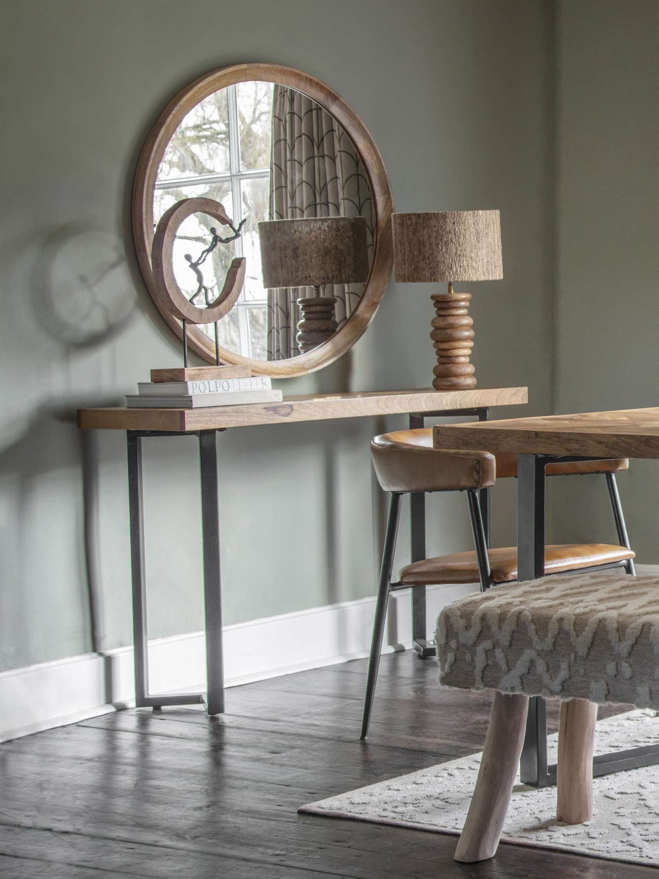 Playful People in Sculpture on Wooden Stand