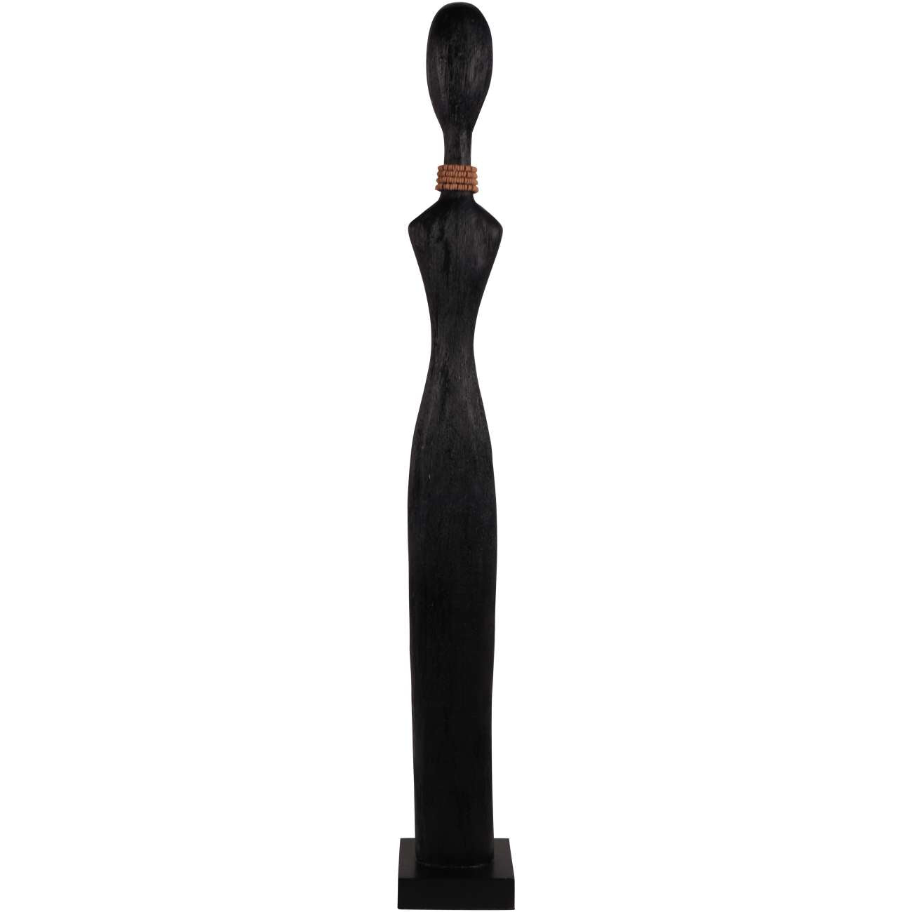 Abstract Black Mango Wood Female Floor Standing Sculpture | Large
