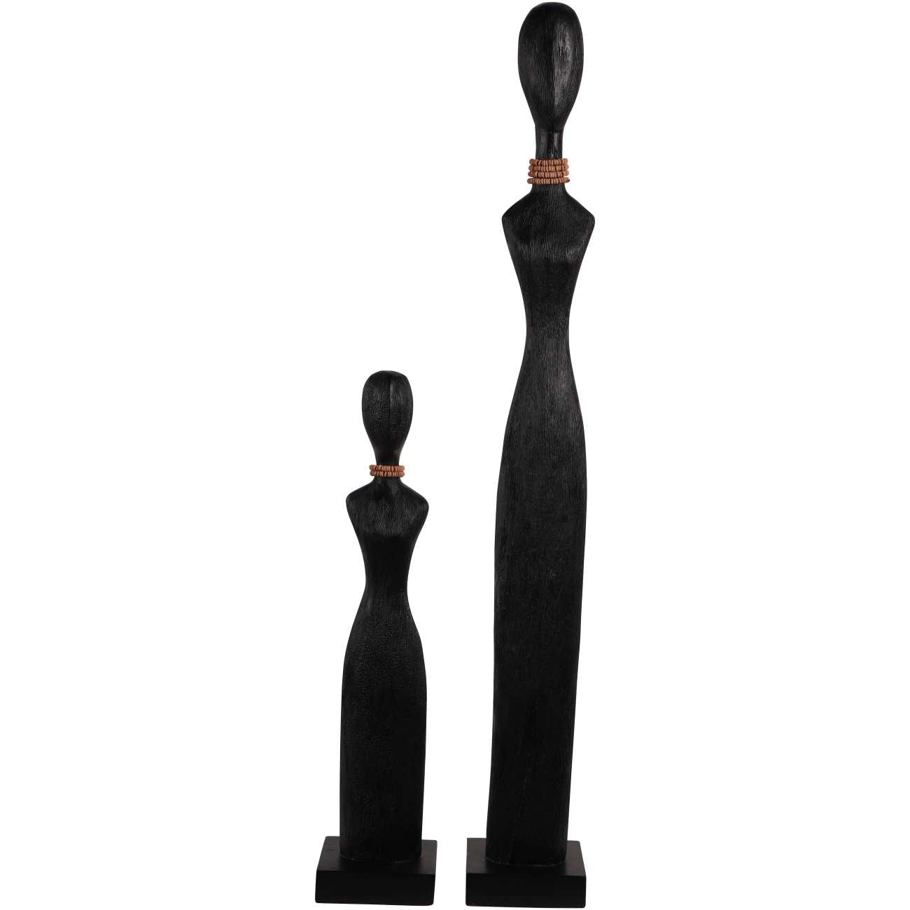 Abstract Black Mango Wood Female Floor Standing Sculpture | Small