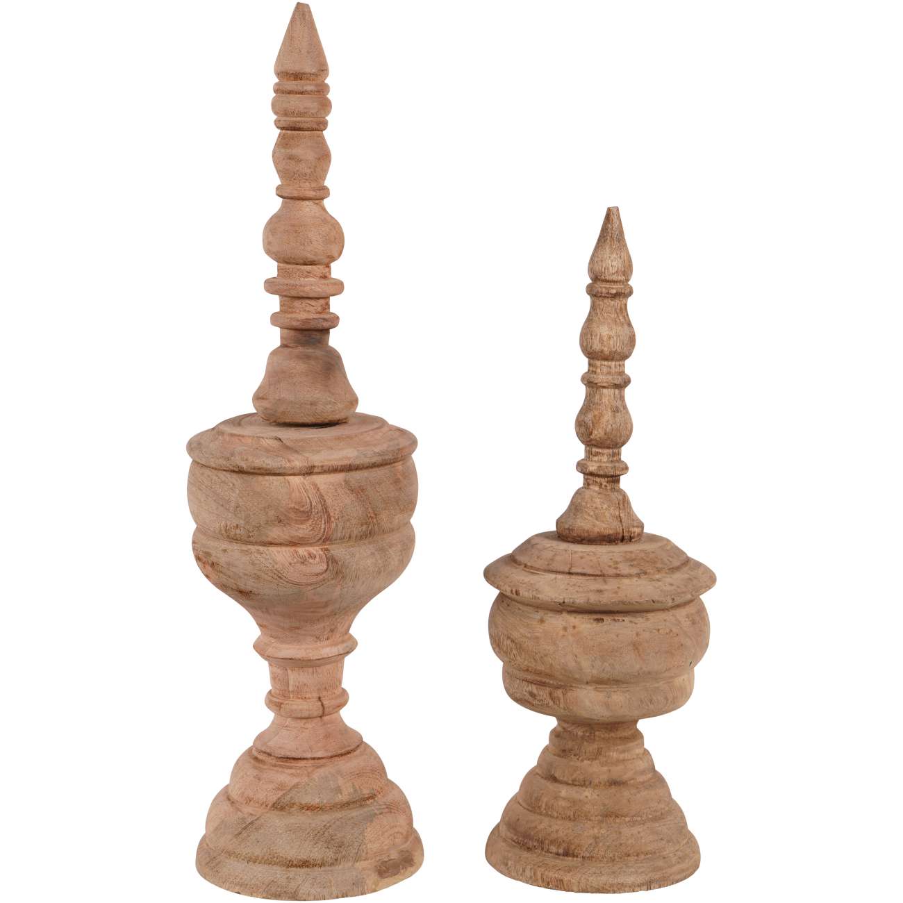 Hand Carved Mango Wood Finial Sculpture Large