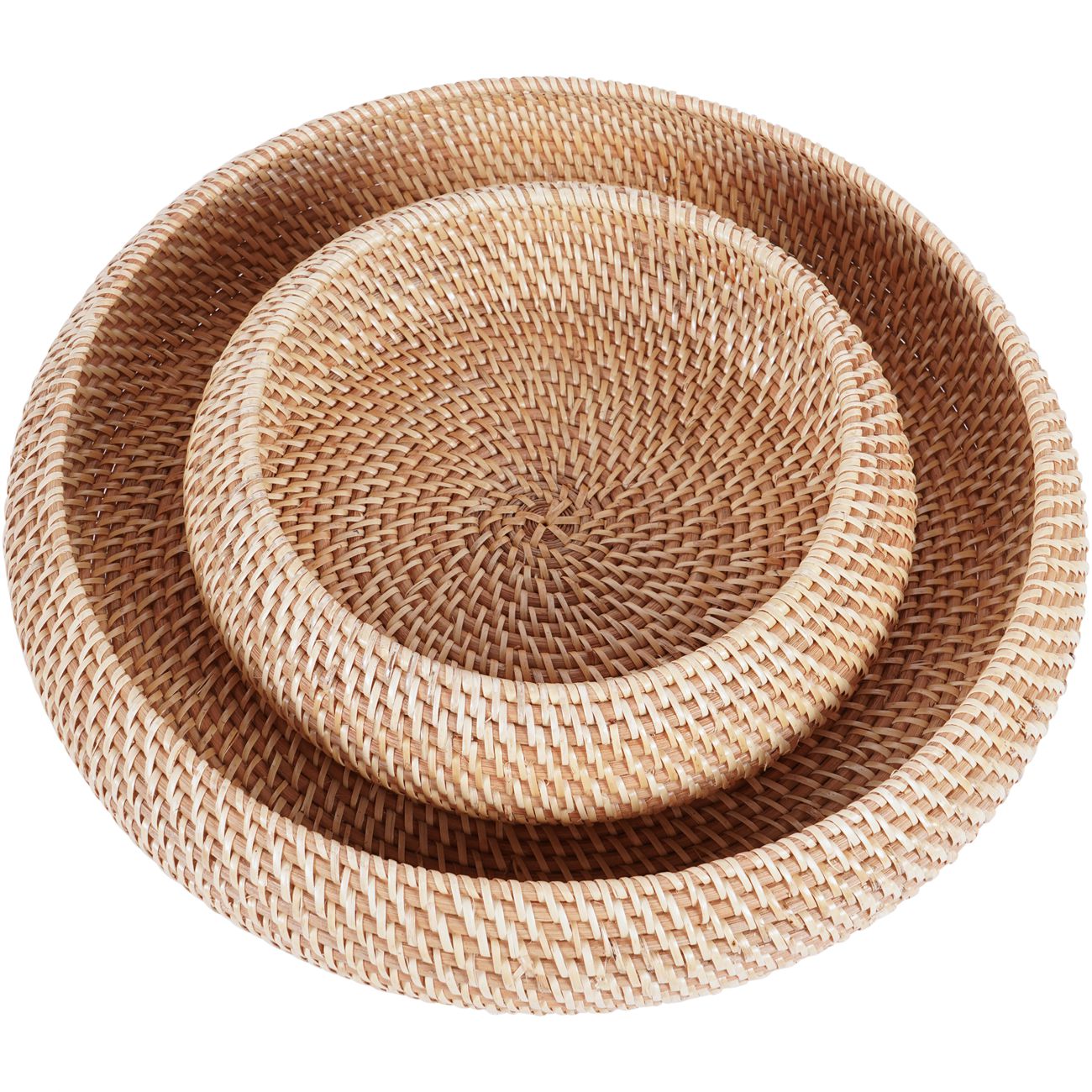 Set of 2 Halong Circular Rattan Baskets
