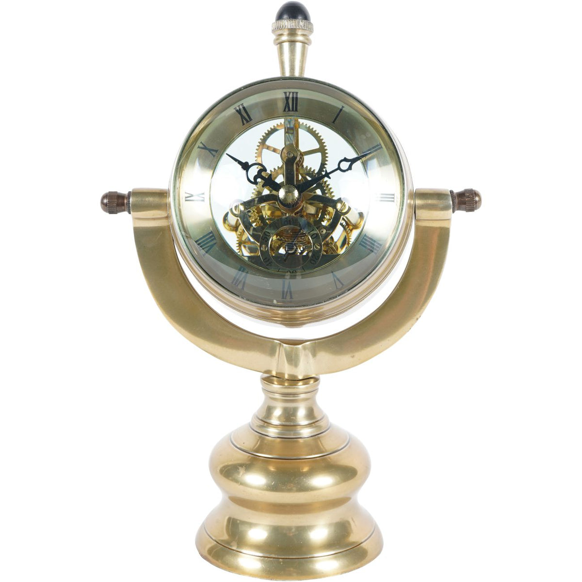 Columbia Cog Mechanism Antique Brass Finish Mantle Clock