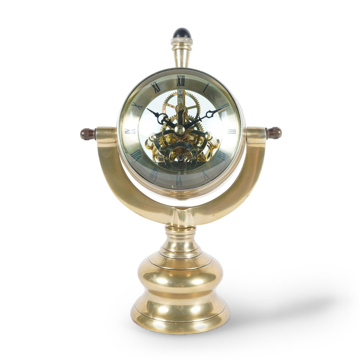 Columbia Cog Mechanism Antique Brass Finish Mantle Clock