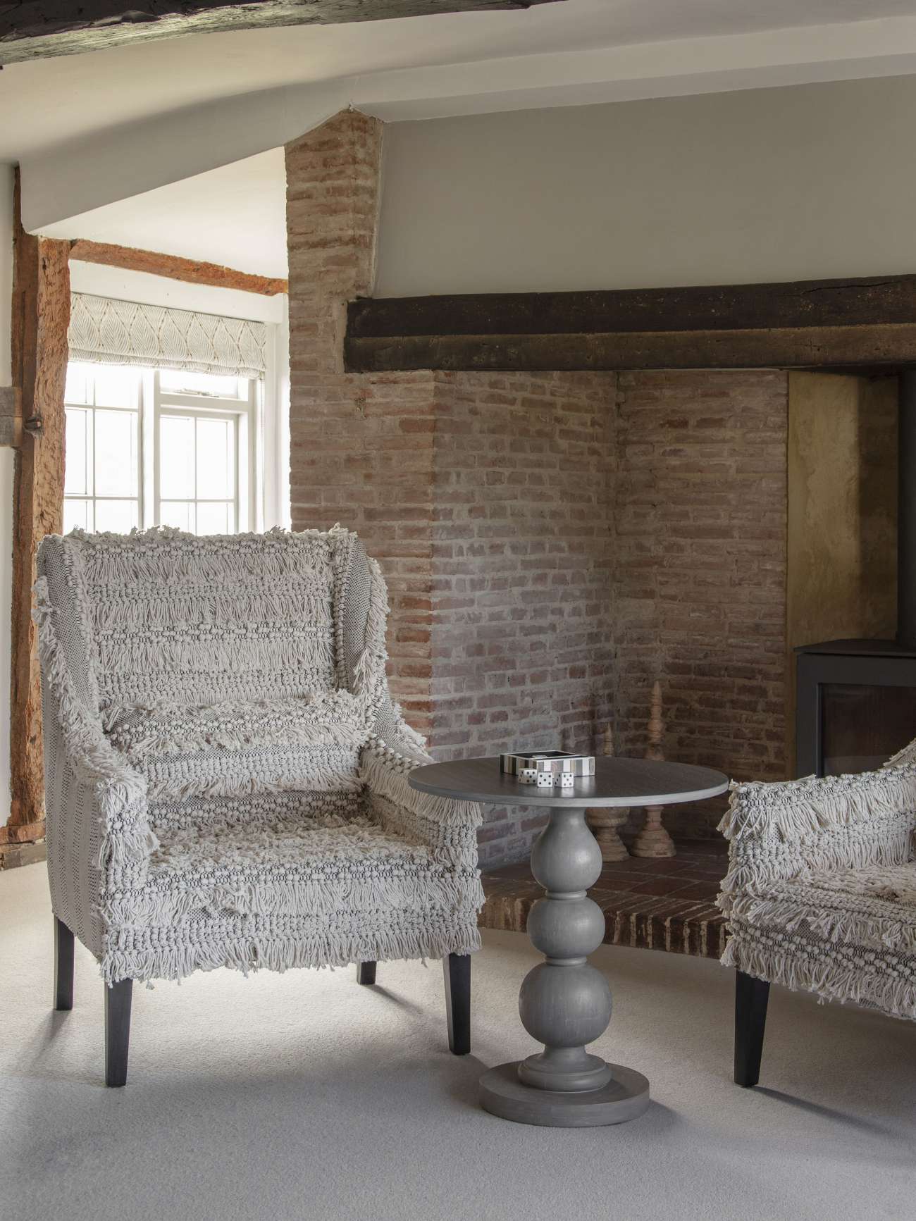 Set of 4 Wood Dice in a Tray