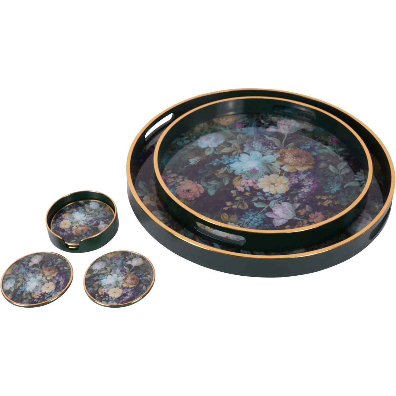 Set of 2 Laura Ashley Green Mathilde Print Trays